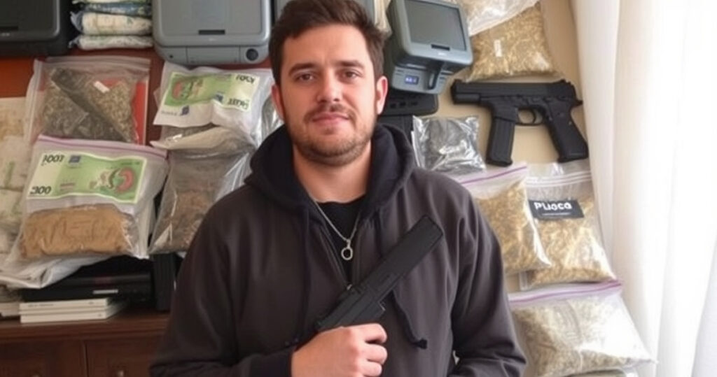 "Arresto di un 26enne a Roma con 60mila euro, 46 kg di droga e una pistola."