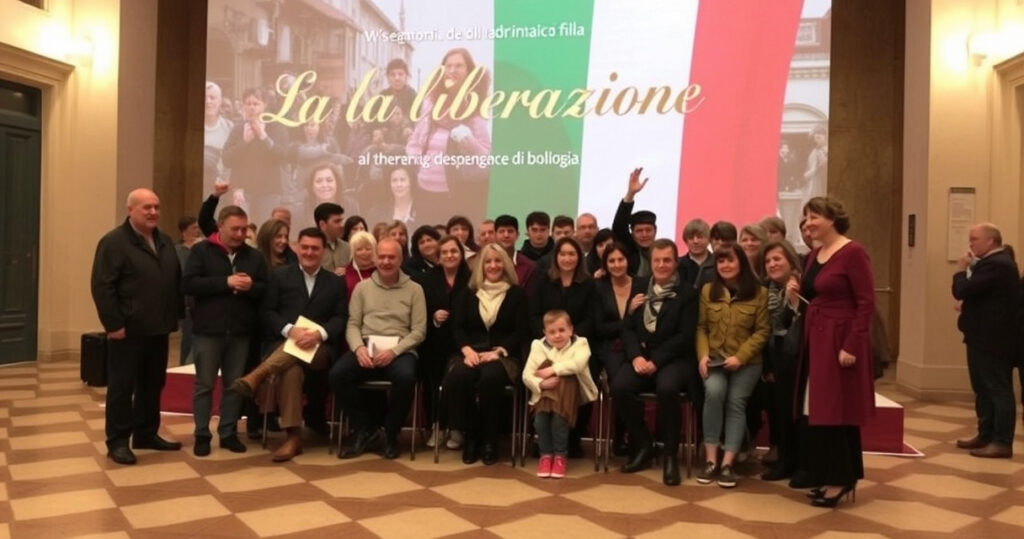 "Immagine del film 'La liberazione, un film di famiglia' proiettato a Bologna per festeggiare il 25 aprile e la Liberazione."