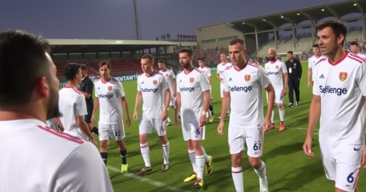 "Il Lecce in campo con maglia bianca per protestare contro la Lega Serie A."