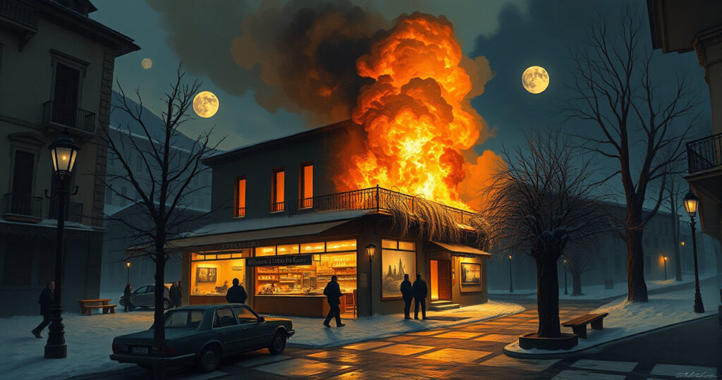 "Incendio alla pasticceria Cinque Lune con esplosione e soccorsi in corso davanti al Senato"