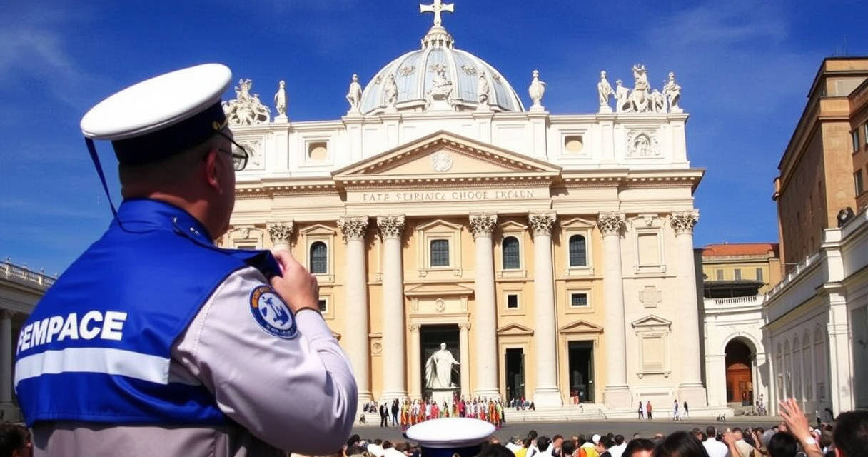"Chiusura di Piazza San Pietro per i funerali di Papa Francesco, avviso della Protezione Civile."