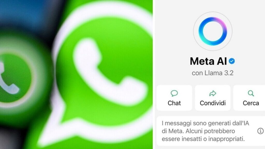 "Immagine che illustra l'integrazione dell'intelligenza artificiale in Whatsapp, evidenziando le preoccupazioni sulla privacy degli utenti."