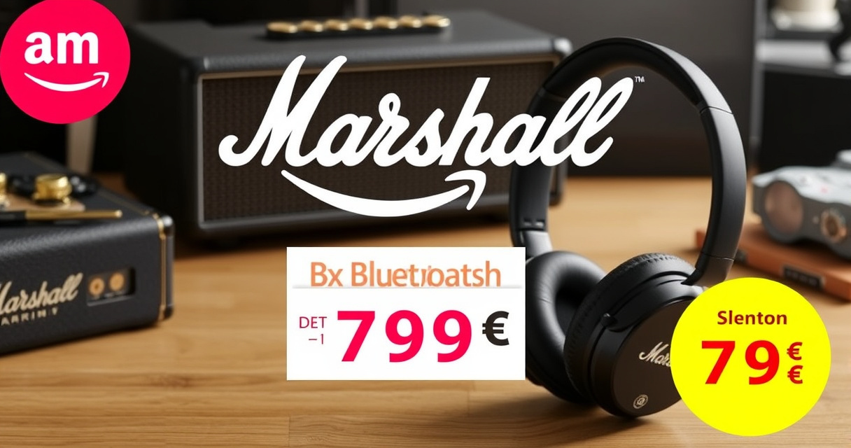 "Acquista cuffie Bluetooth Marshall Major IV su Amazon con sconto del 46% a 79 euro."