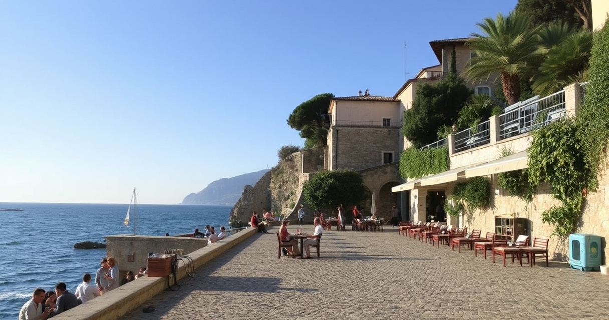 Critiche alle terrazze di Portonovo: l'area ristrutturata dopo il film appare trascurata.