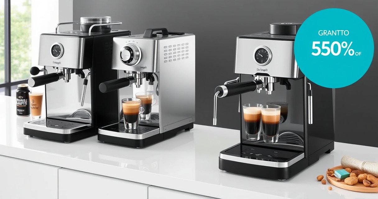 ALT: "Macchina da caffè espresso De'Longhi in offerta speciale, sconto imperdibile per gli amanti del caffè."