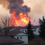 "Incendio al Cis di Nola con fumi tossici visibili, si consiglia di chiudere le finestre per sicurezza."