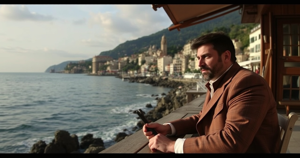 ALT: "Pierfrancesco Favino nel film 'Il Maestro', girato a Portonovo: prime scene svelate."