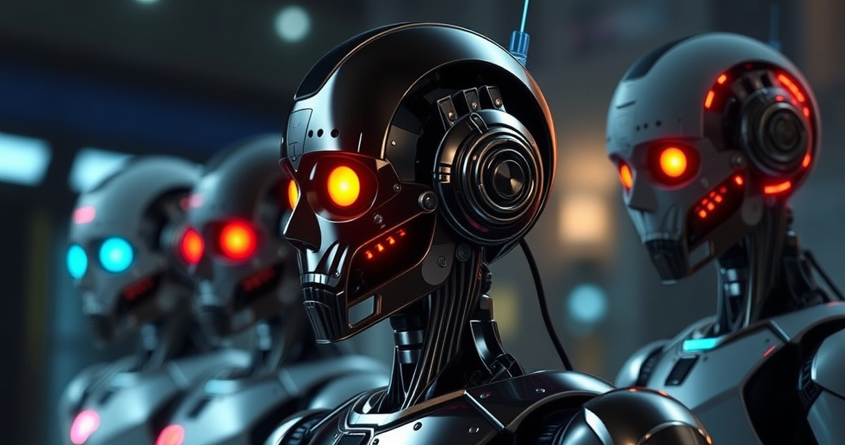 "Immagine di robot e androidi in film e serie che esplorano emozioni umane."