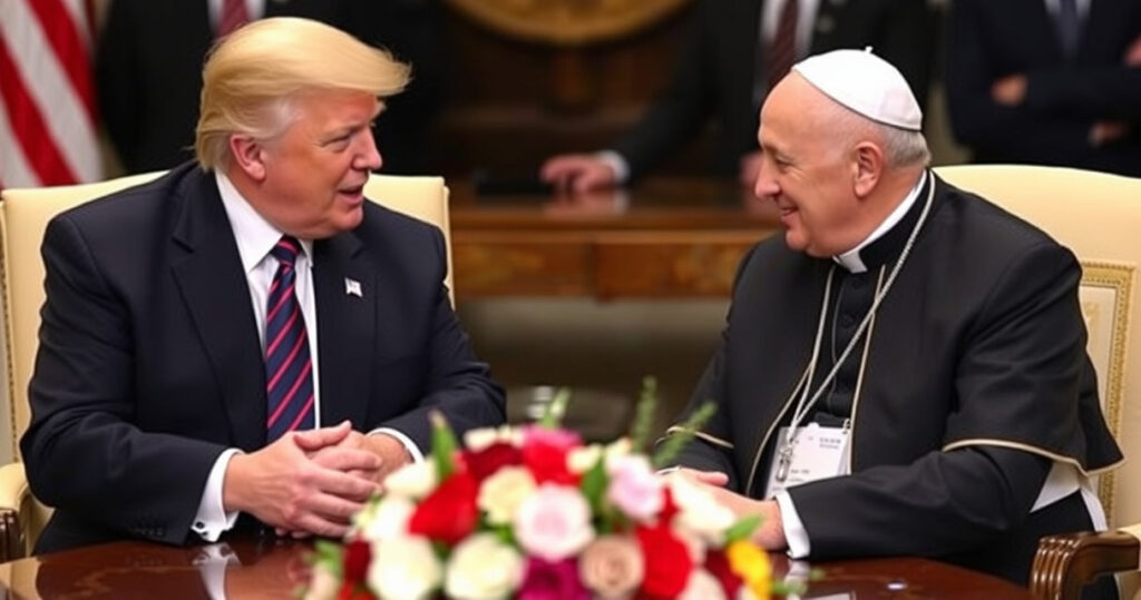 "Immagine di Trump con Papa Francesco generata da IA, definita imbarazzante da Dolan."