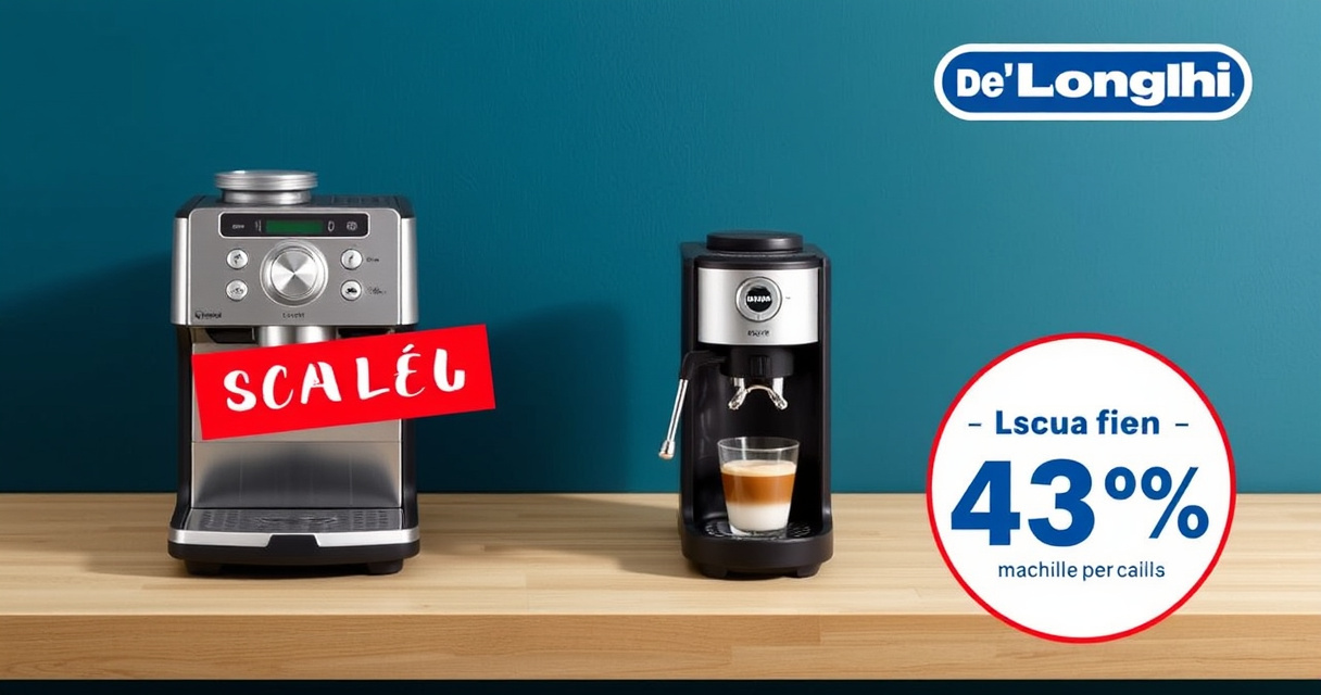 "Promozione De'Longhi su macchine da caffè espresso: sconti fino al 43%."
