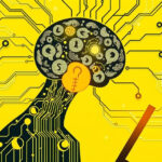 "Illustrazione che rappresenta l'evoluzione delle minacce informatiche nell'era dell'intelligenza artificiale e la sicurezza digitale."