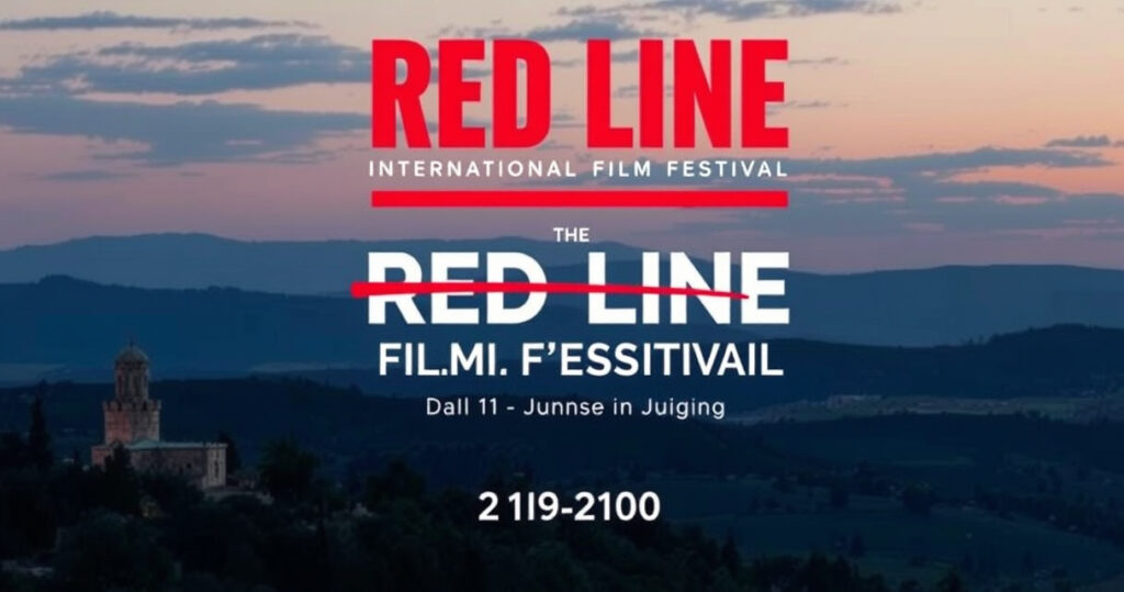 "Logo del Red Line International Film Festival 2023 a Montalcino, dal 11 al 15 giugno."
