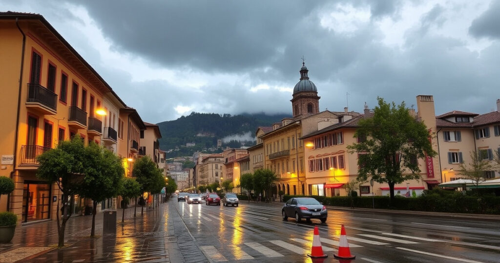 "Maltempo in Italia: allerta gialla per forti temporali in dodici regioni."