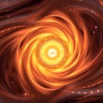 "Immagine che illustra le nuove onde gravitazionali che confermano le teorie di Einstein e Hawking sui buchi neri di Kerr."