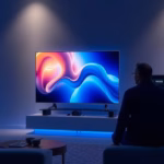 "Campagna pubblicitaria Samsung per elettrodomestici Bespoke AI con TV e streaming"